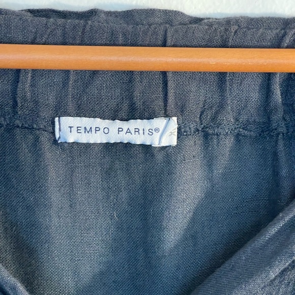 Tempo Paris, long sleeve linen blouse Sz XL - Picture 3 of 4